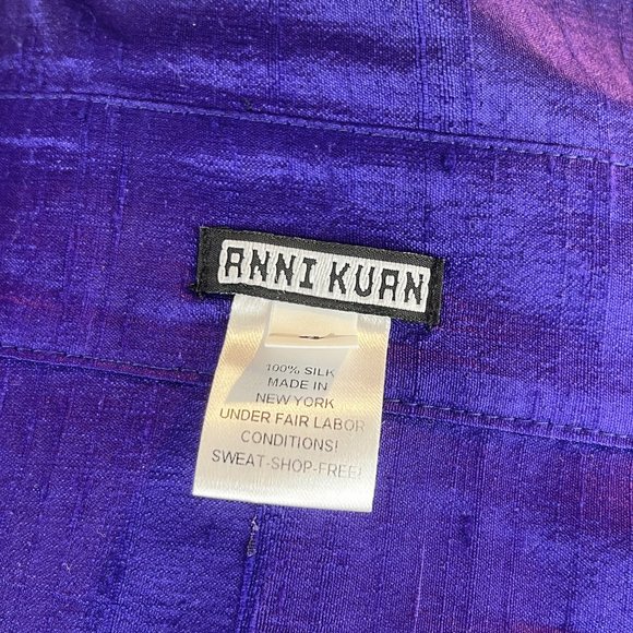 Vintage Anni Kuan Royal Purple Tie Waist Dress - Picture 10 of 10